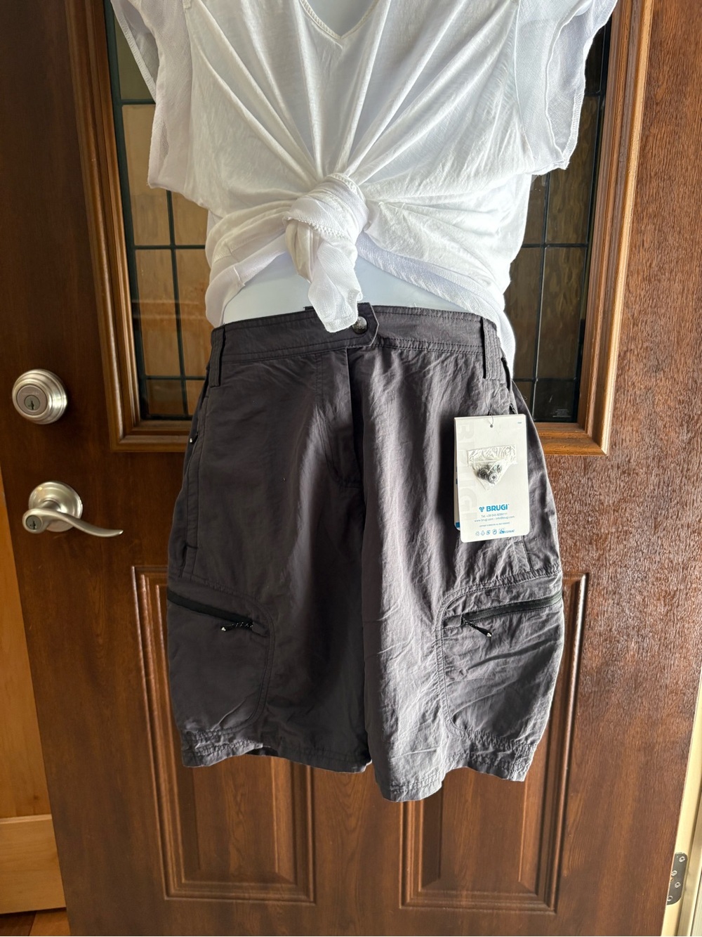 Women's Cargo Shorts in Dark Gray - Lightweight Utility Style